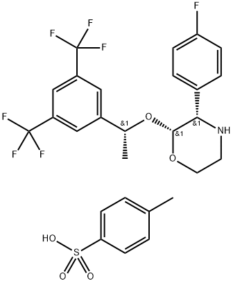 (2R,3S)-2-[(1R)-1-[3,5-bis(trifluorimetyyli)fenyyli]etoksi]-3-(4-fluorifenyyli)morfoliini-4-metyylibentseenisulfonaatti