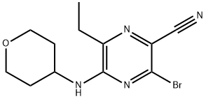 3-bromi-6-etyyli-5-((tetrahydro-2H-pyran-4-yyli)amino)pyratsiini-2-karbonitriili